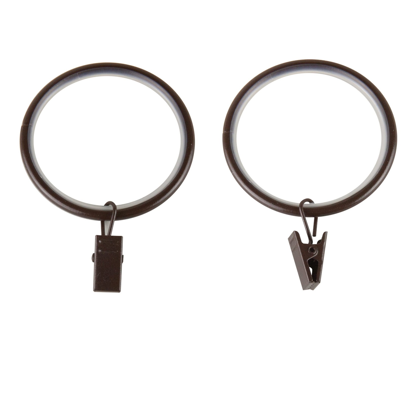 1-7/8 inch Noise-Canceling Curtain Rings w/Clip (Set of 10) – Cocoa