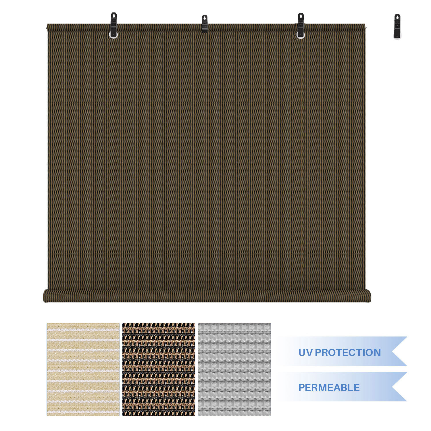 Roll Up Shade Roller Shade UV Blind Screen for Patio Outdoor Deck Gazebo Porch