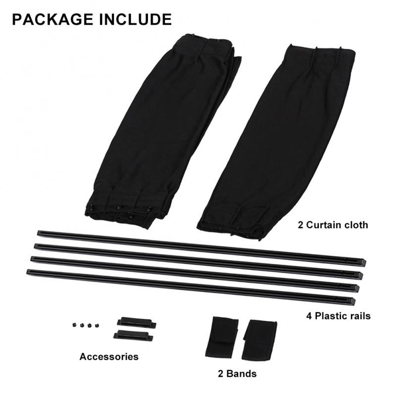 2pcs Universal Car Side Window Curtains – Foldable Uv Protection Sunshade – New