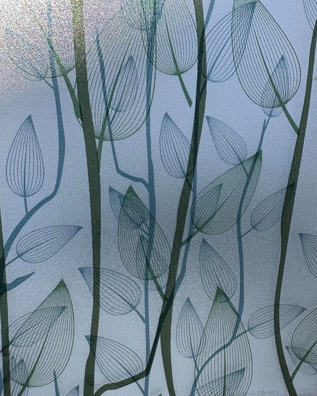 Stained Glass Window Film Privacy Static Cling 17.7×78.7 inch Green Sticker Tool
