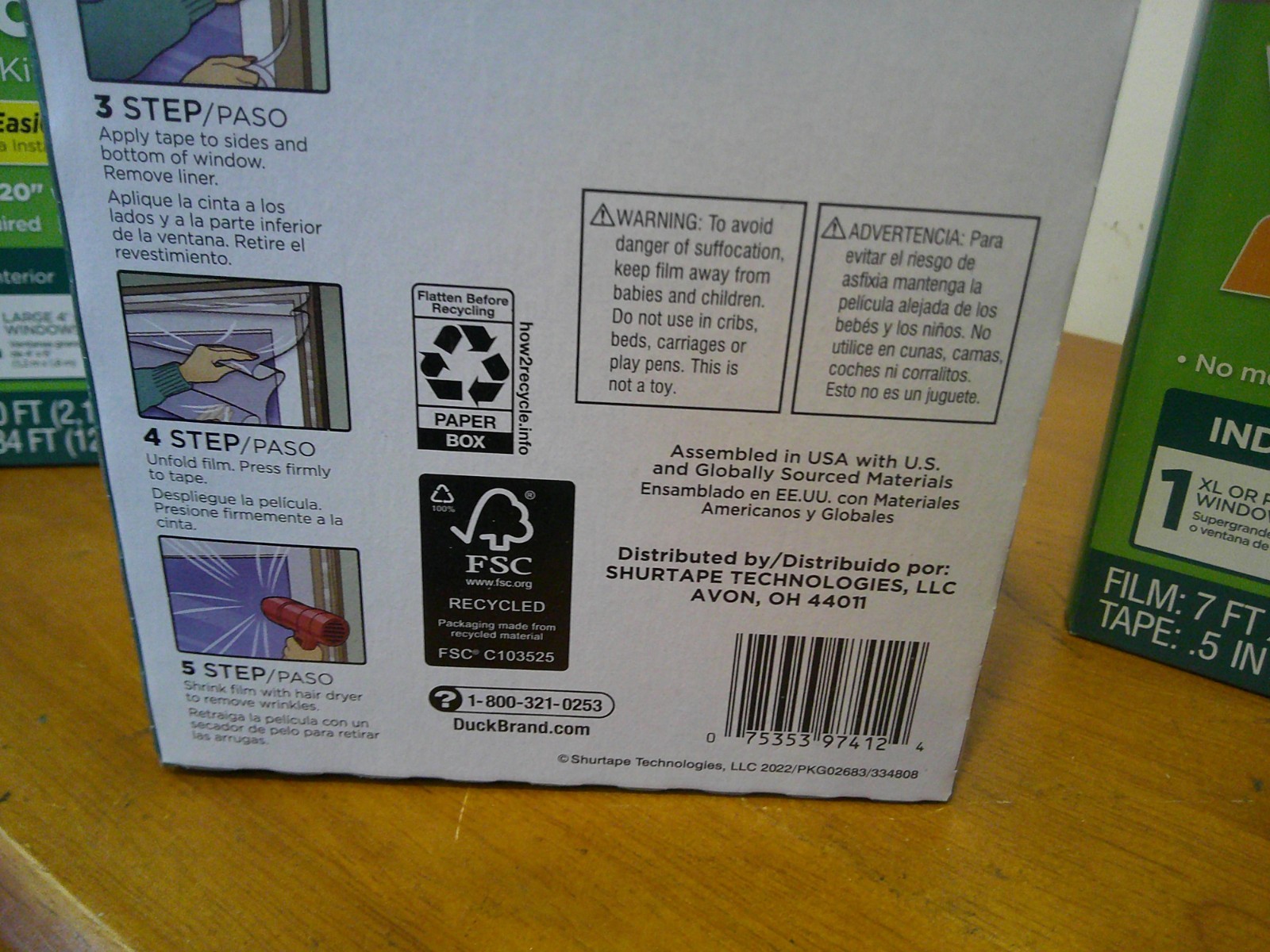 3 Window Film Kit Duck # 287408 Rolled Shrink – Clear, 84 in. x 120 in. 3 NEW