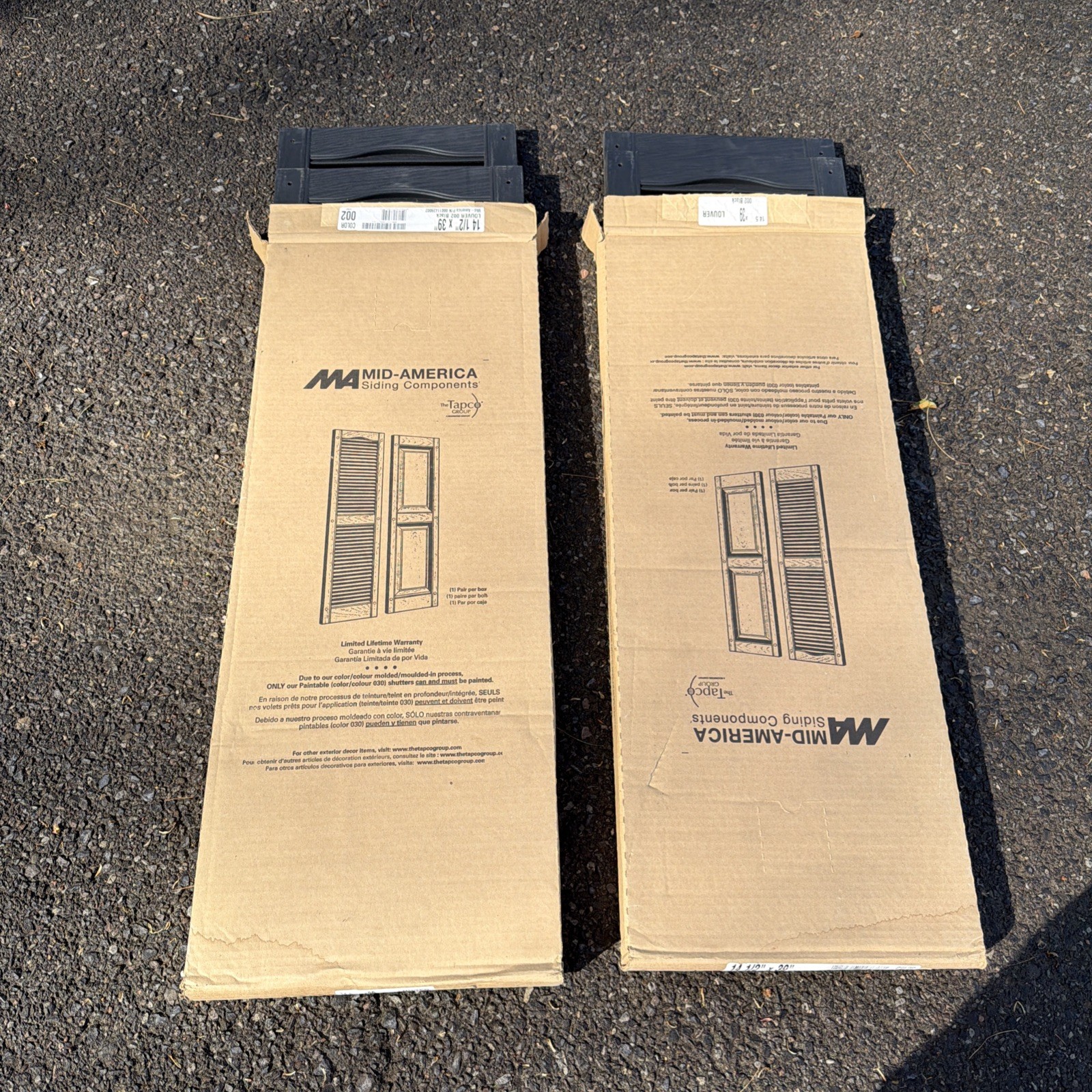 House Window Louver Vinyl Shutters, 14.5” X 39” Louver002Black 0011439002