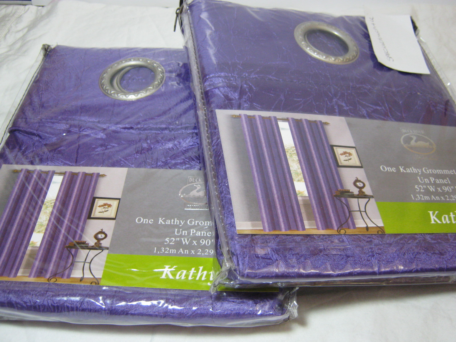 Duck River Textile (2) Kathy Grommet Window Panels – Neon Purple 104×90 NIP