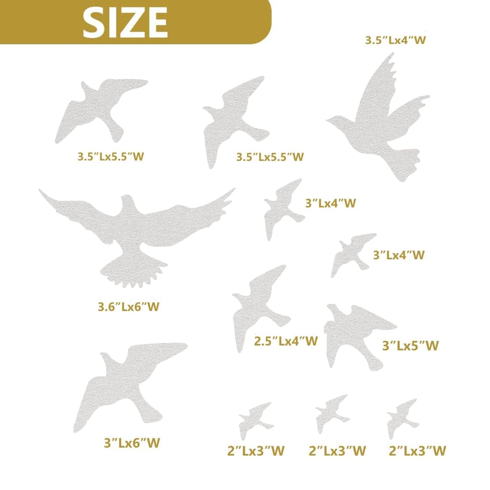 Transparent Anti-Collision Bird Stickers, Window Decals to Reduce Bird Accidents