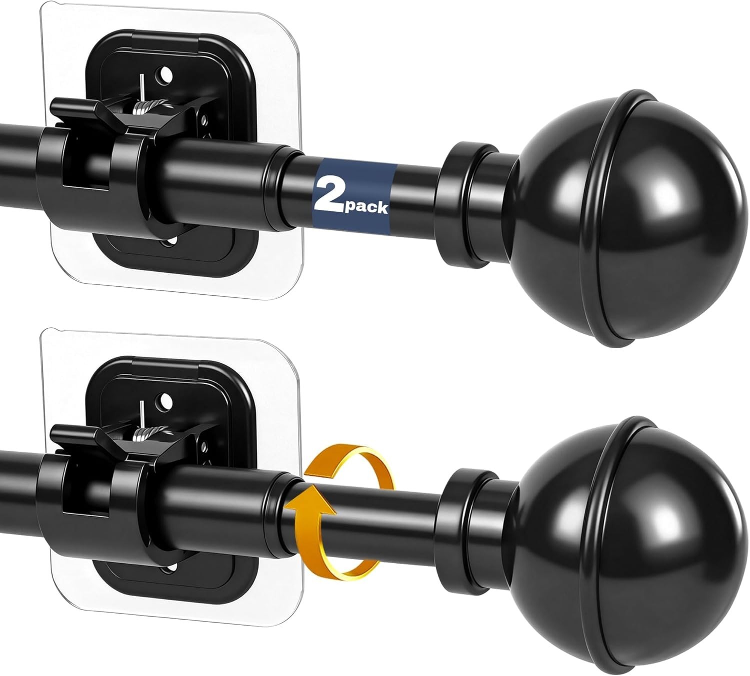Adhesive Curtain Rod No Drilling for Windows 27 to 56″,Renter Friendly No Drill