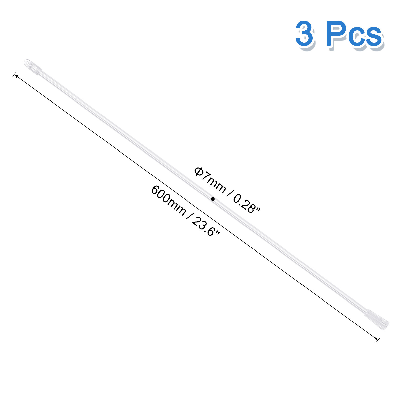 Blind Wand Replacement,3Pcs 24″ Long Plastic Blind Tilt Wand with Hole