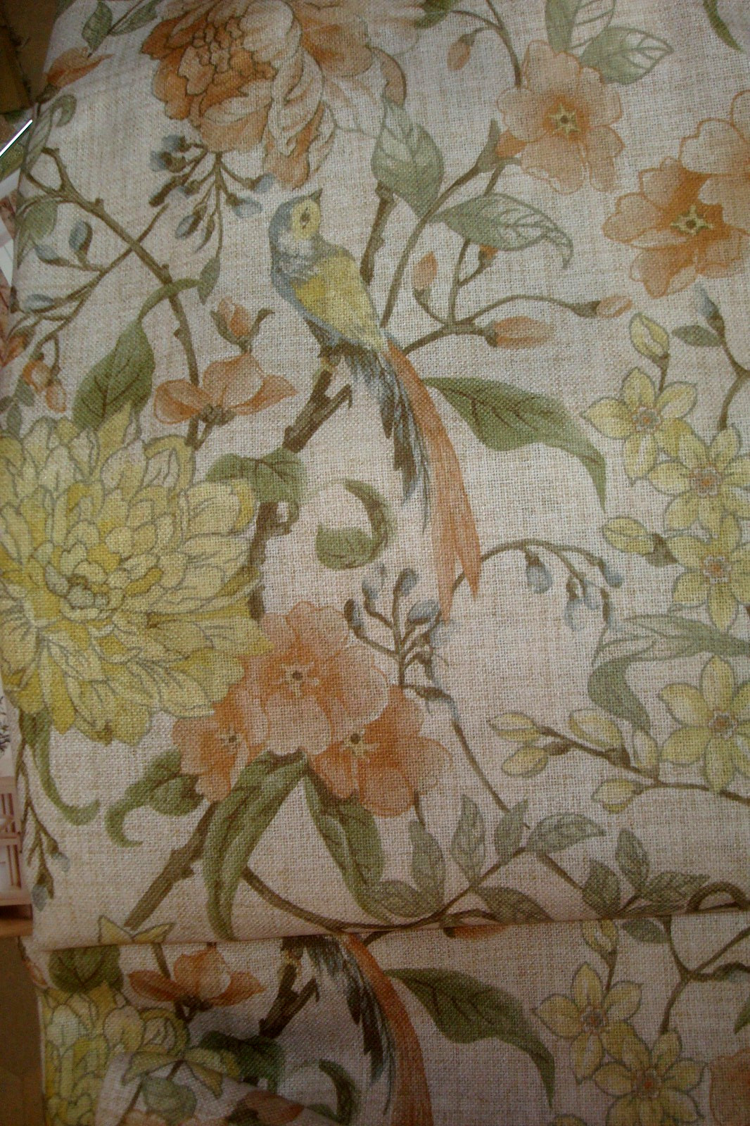 NWT Envogue 2 pc Window Curtains Fancy Spring Floral w/ Birds ea 37″ x 96″ lg