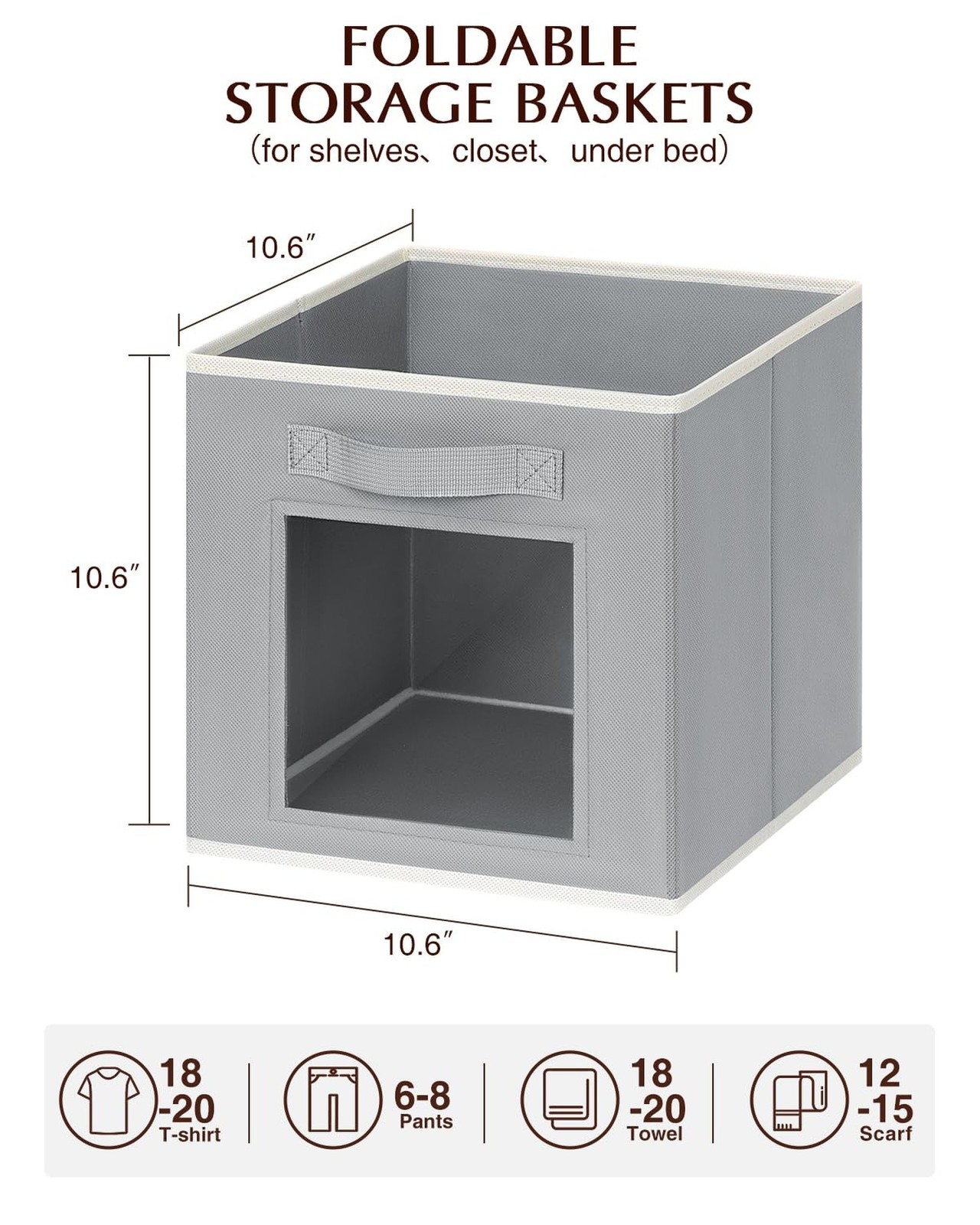Bins for Closet Organization – Cubby Storage Organizer with Window, Closet Ba…