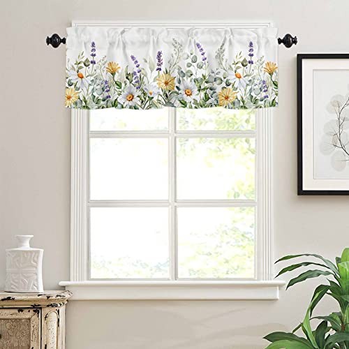 Kitchen Curtain Valance, Lavender Daisy 54″W x 18″L (Pack of 1) Flowersyku1622
