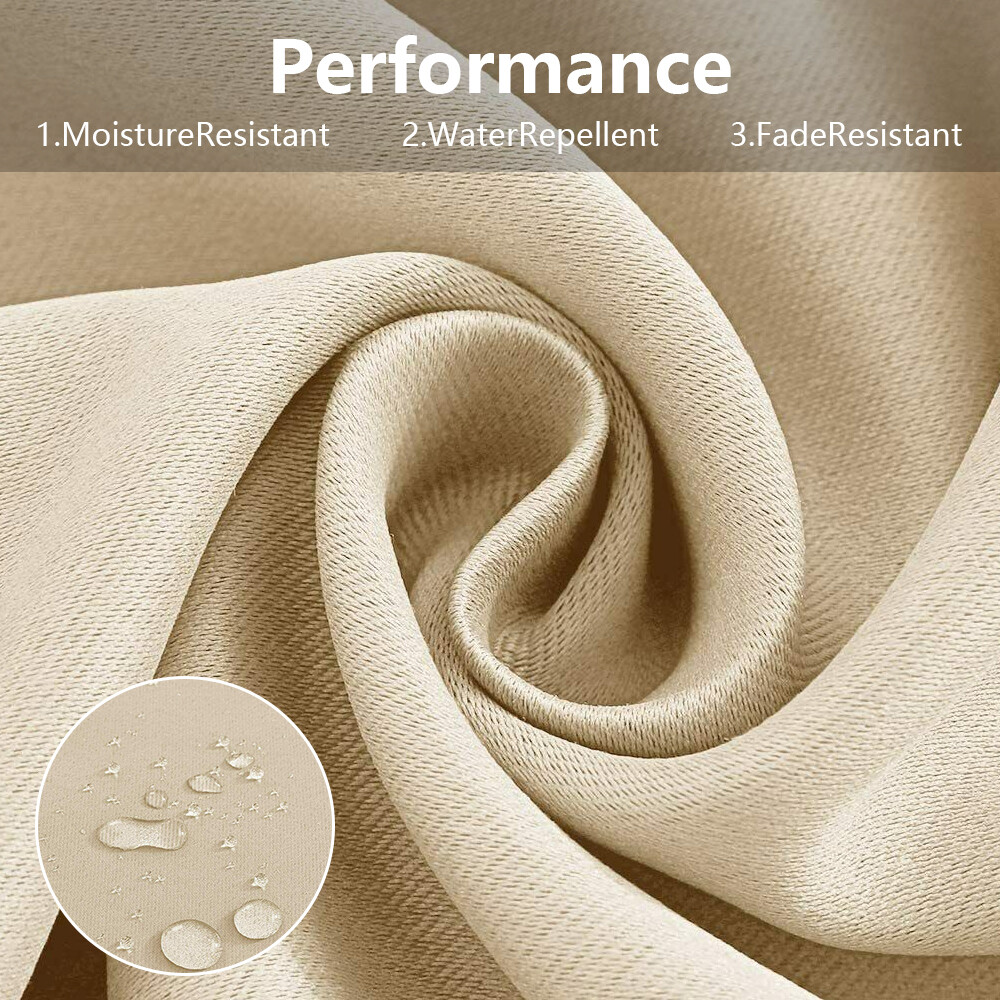 1x 2x Extra Wide Waterproof Outdoor Curtains for Patio Gazebo Blackout Drapes