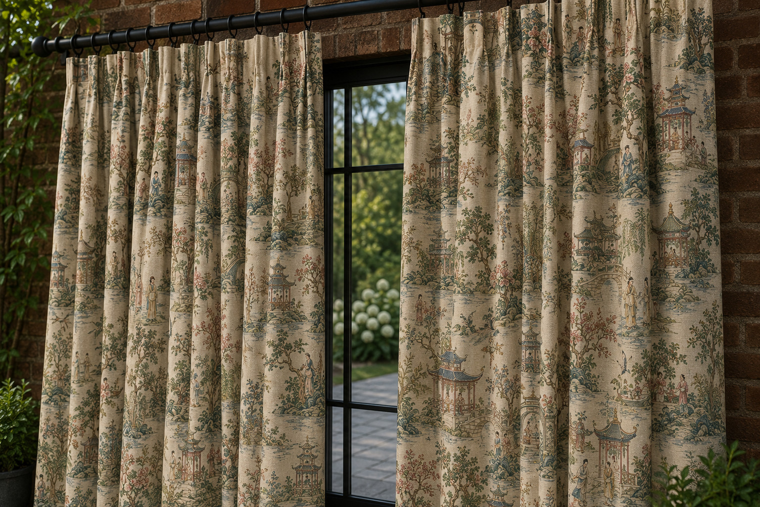 Thibaut Grand Palace Curtain Velvet Or Blackout, Art Nouveau Window Each Panel