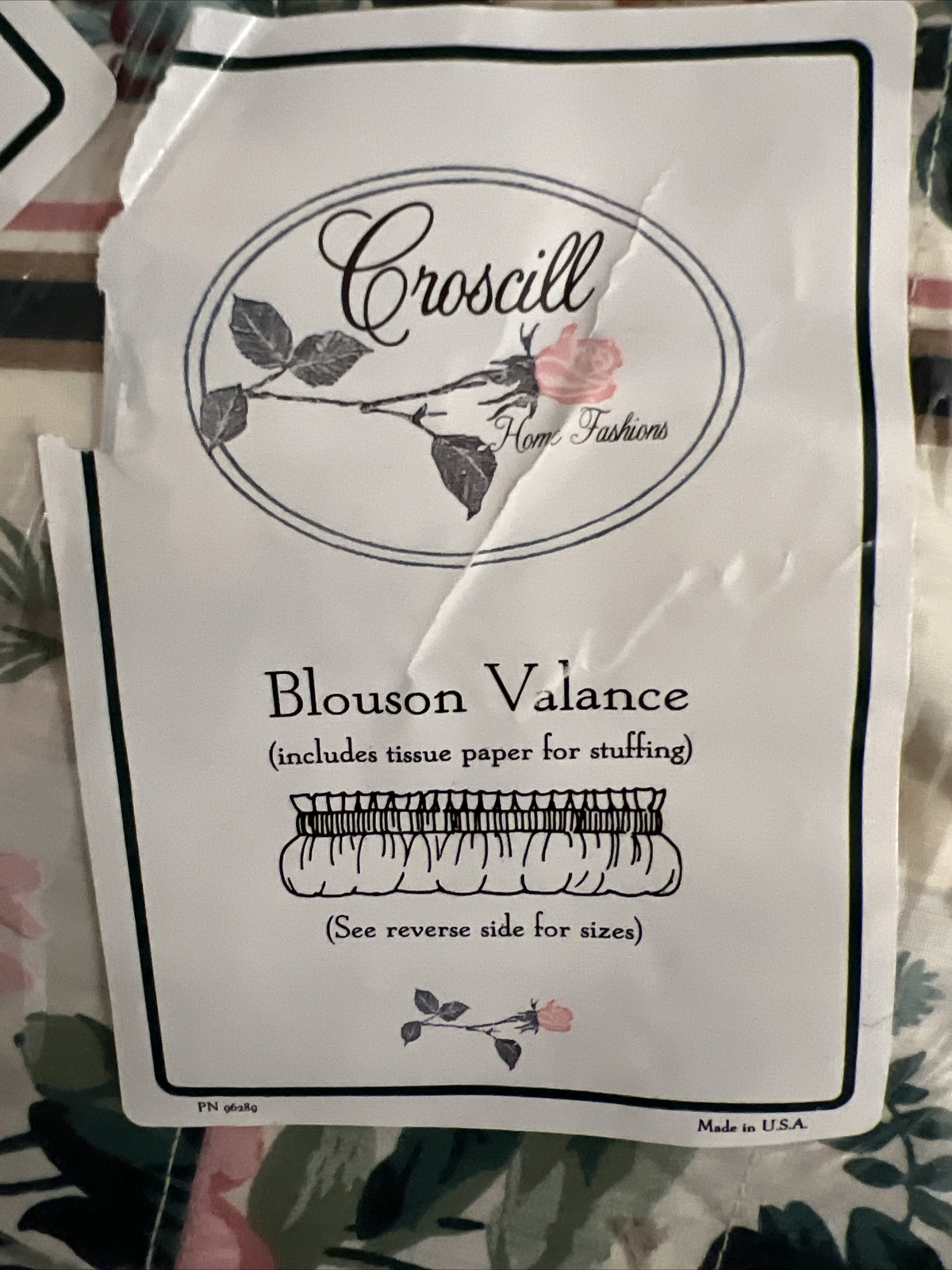 2x Croscill BLOUSON Valance COUNTRY MANOR Farm Chic Curtain Valances 88 X 15 VTG