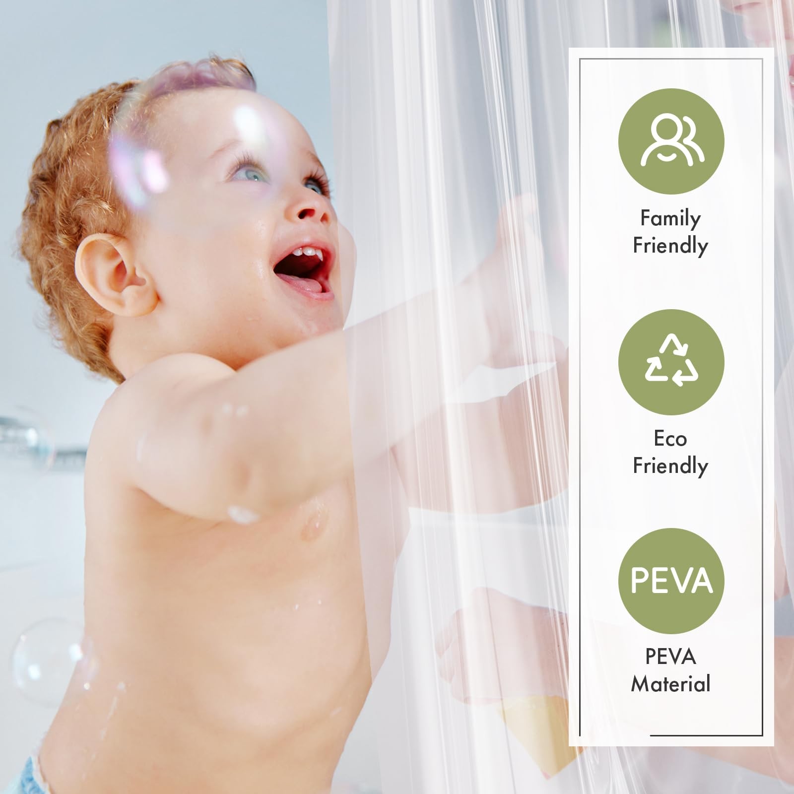 Amazer Extra Long Shower Curtain Liner 72 x 84 72″W x 84″L (Pack of 1), Clear