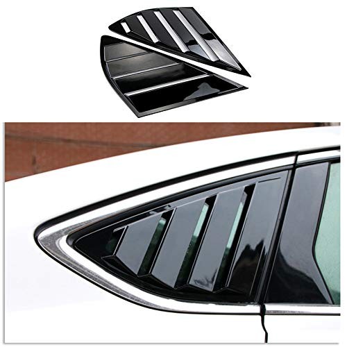 2pc Shiny Black Rear Quarter Panel Window Side Louvers Vent Fit for Ford