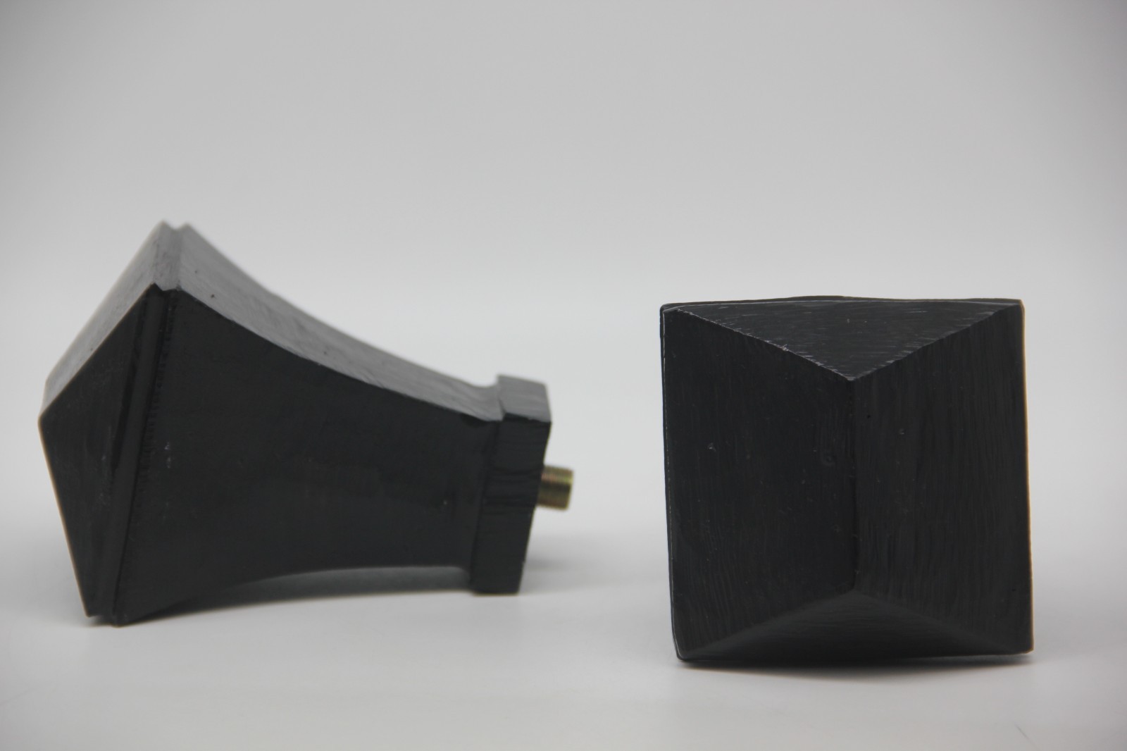 Pottery Barn Cast Iron Square Finials Set Of 2 NWOB Black Heavy