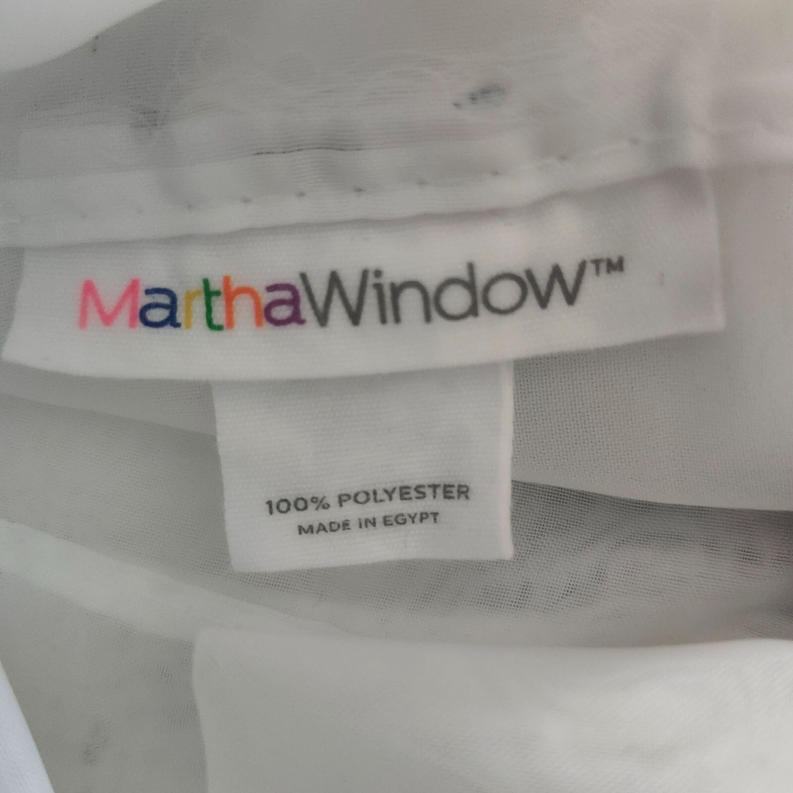 Martha Window Sheer White Curtain Panel 84×60 100% Polyester Made In Egypt