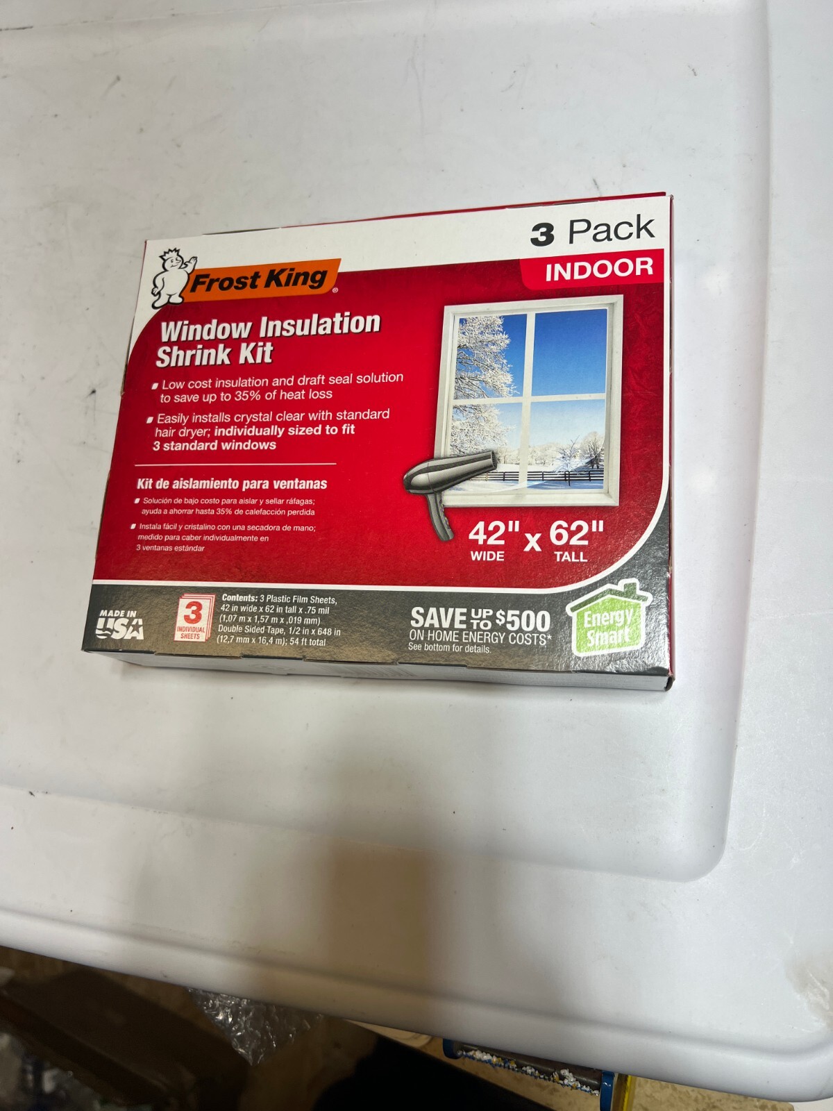 Frost King 42 in. x 62 in. Window Insulation Shrink Kit – 3 Pack V73/3 FREE SHIP