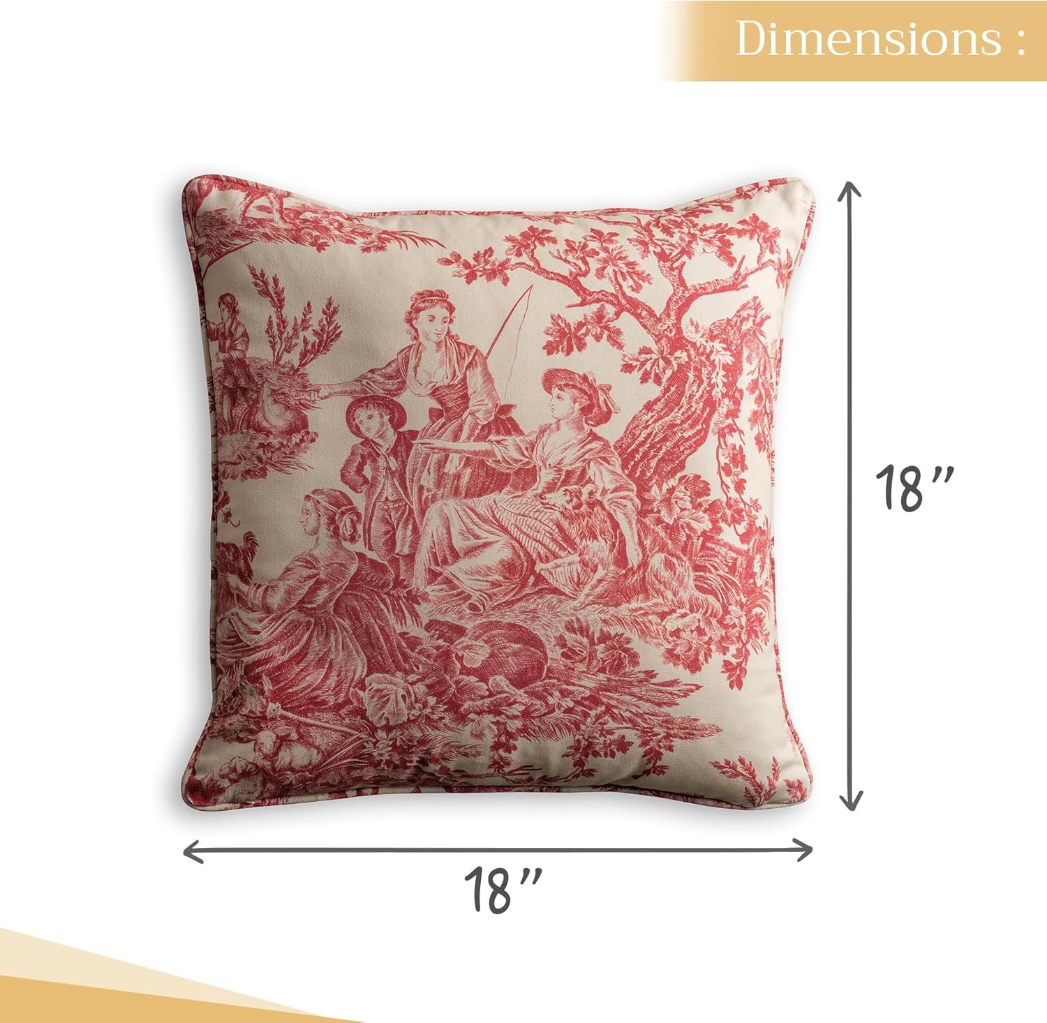 NWT 100% Authentic Maison d’Hermine Cotton Toile Pillow Cover 18×18 Square