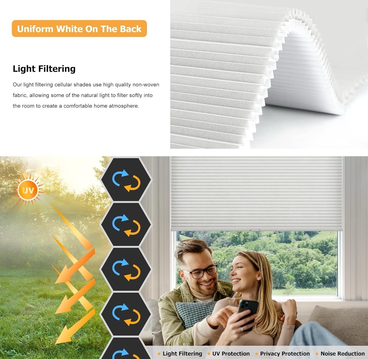 LazBlinds Cordless Cellular Shades 20.5×48 Light Grey No Drill Blinds