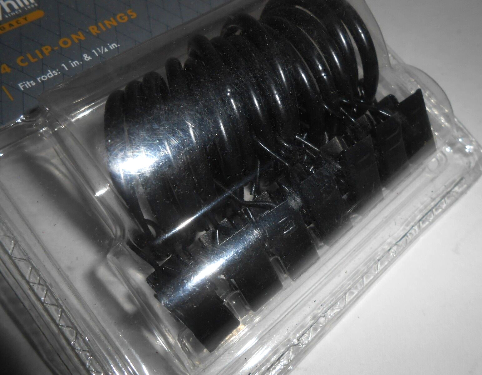 Broyhill Legacy Black Curtain Rod Clip-On Rings (14-Pk) for rods 1 in & 1.25 in