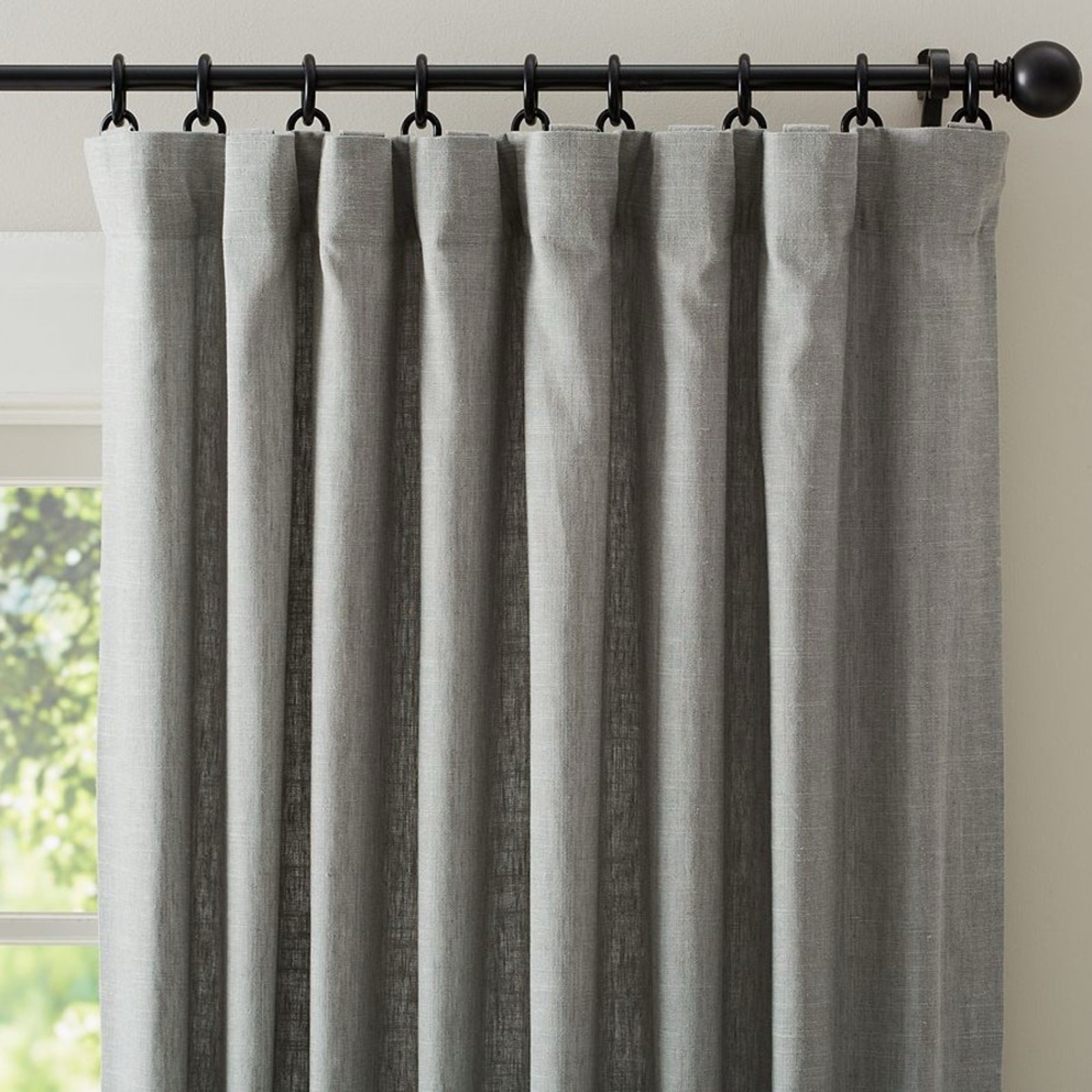 Pottery Barn Emery Curtain Window Panel Linen Light Filtering 100″ W x 84″ L NEW