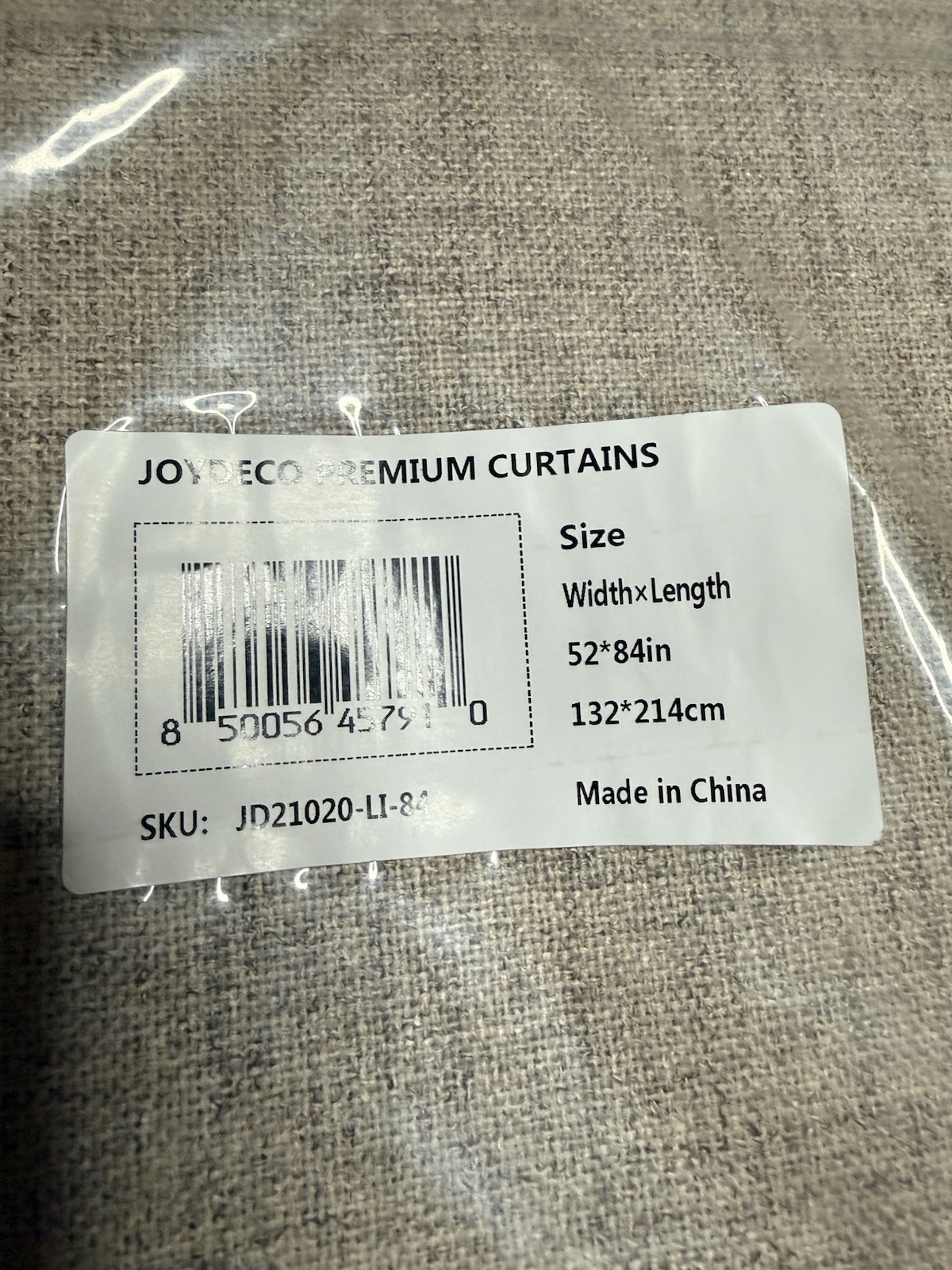 JOYDECO Beige Solid Plain Rod Pocket Window Curtain Panels 52 x 84 in