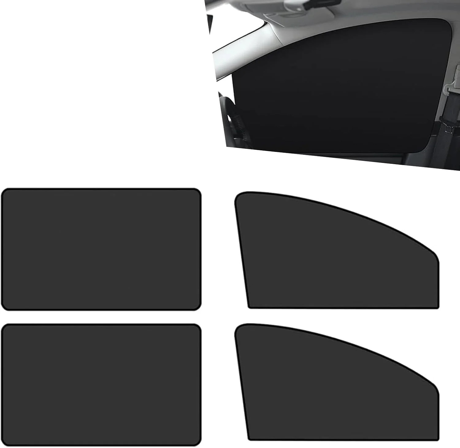 4x Magnetic Car Side Window Sun Shade Cover Visor Mesh Shield UV Block Protector
