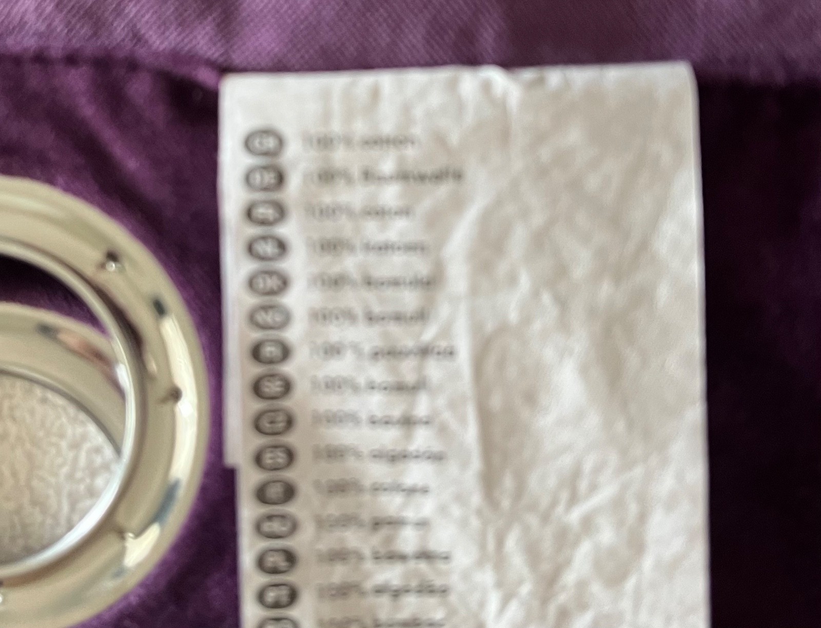 Ikea SANELA Velvet Curtain Drapes Purple Grommets Room Darkening 55×96” NO DUTY