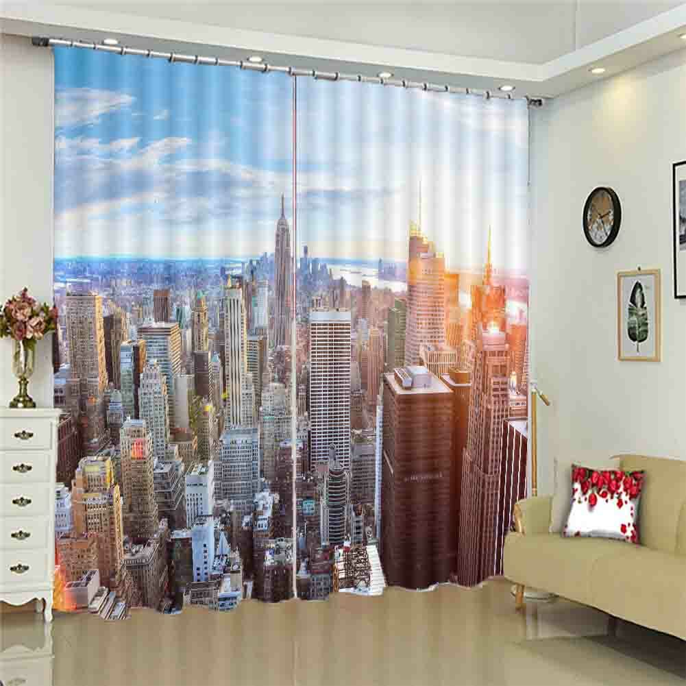 House Many Gradients 3D Curtain Blockout Photo Printing Curtains Drape Fabric