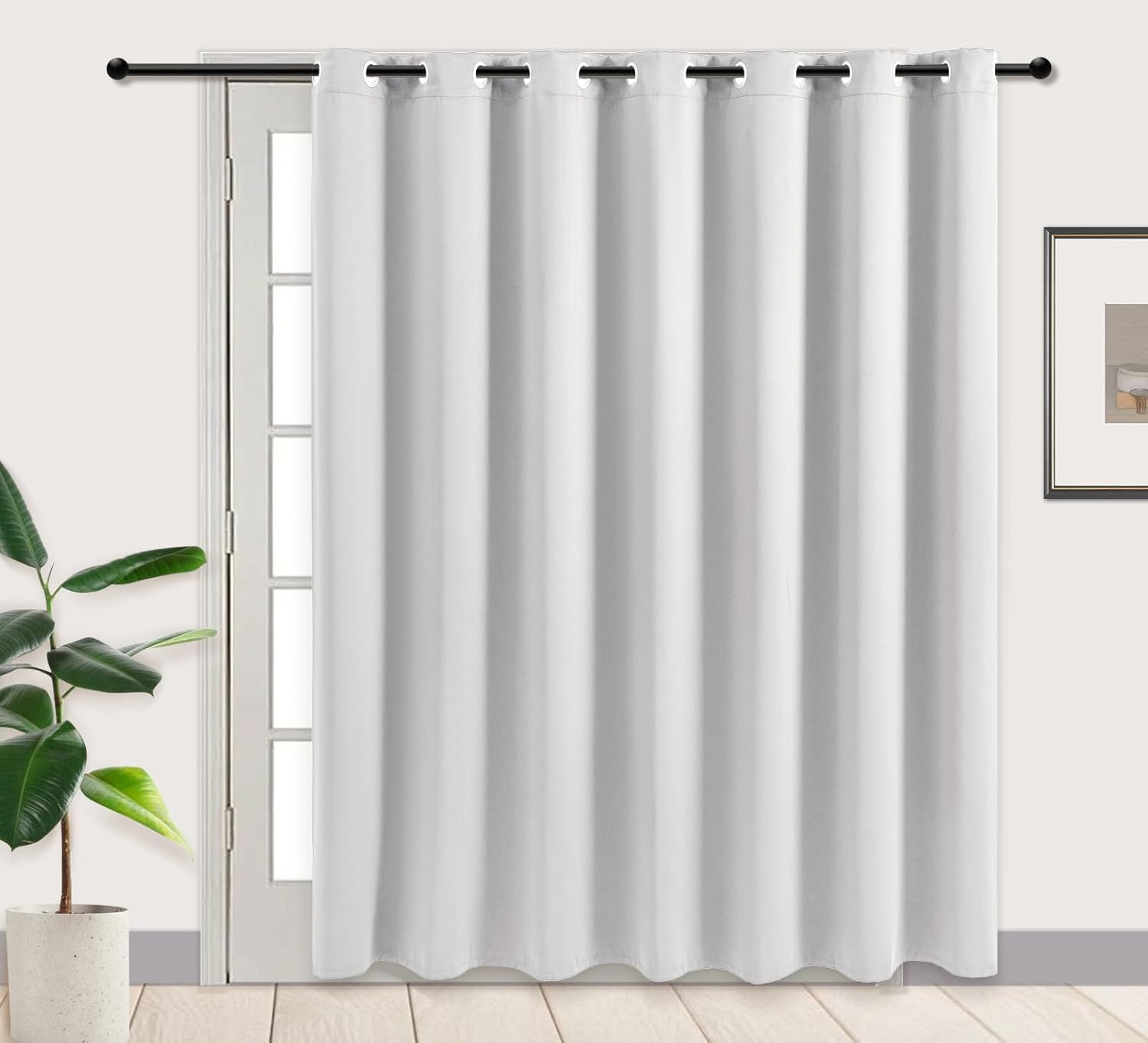 PI Blackout Sliding Door Curtains 84 INCHES Long,Grommet Thermal Insulated Room