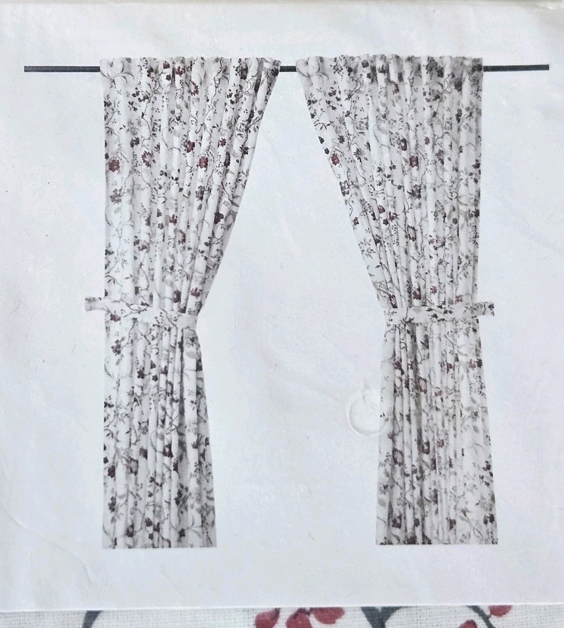 NEW IKEA INGMARIE Floral 4pc 57″ x 98″ Drapery Panels With Tieback Set Of 4