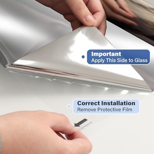 One Way Privacy Window Film, Static Cling Daytime Mirror Tint for Home &