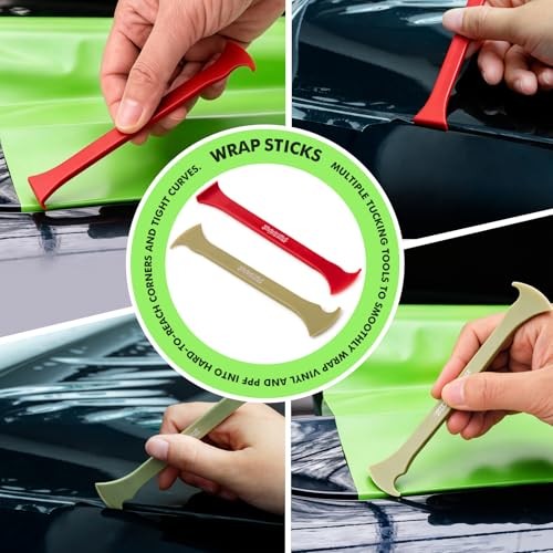 PPF Squeegee Set – 5 in 1 Different Sizes TPU Squeegees, 2 Axe Vinyl Wrap