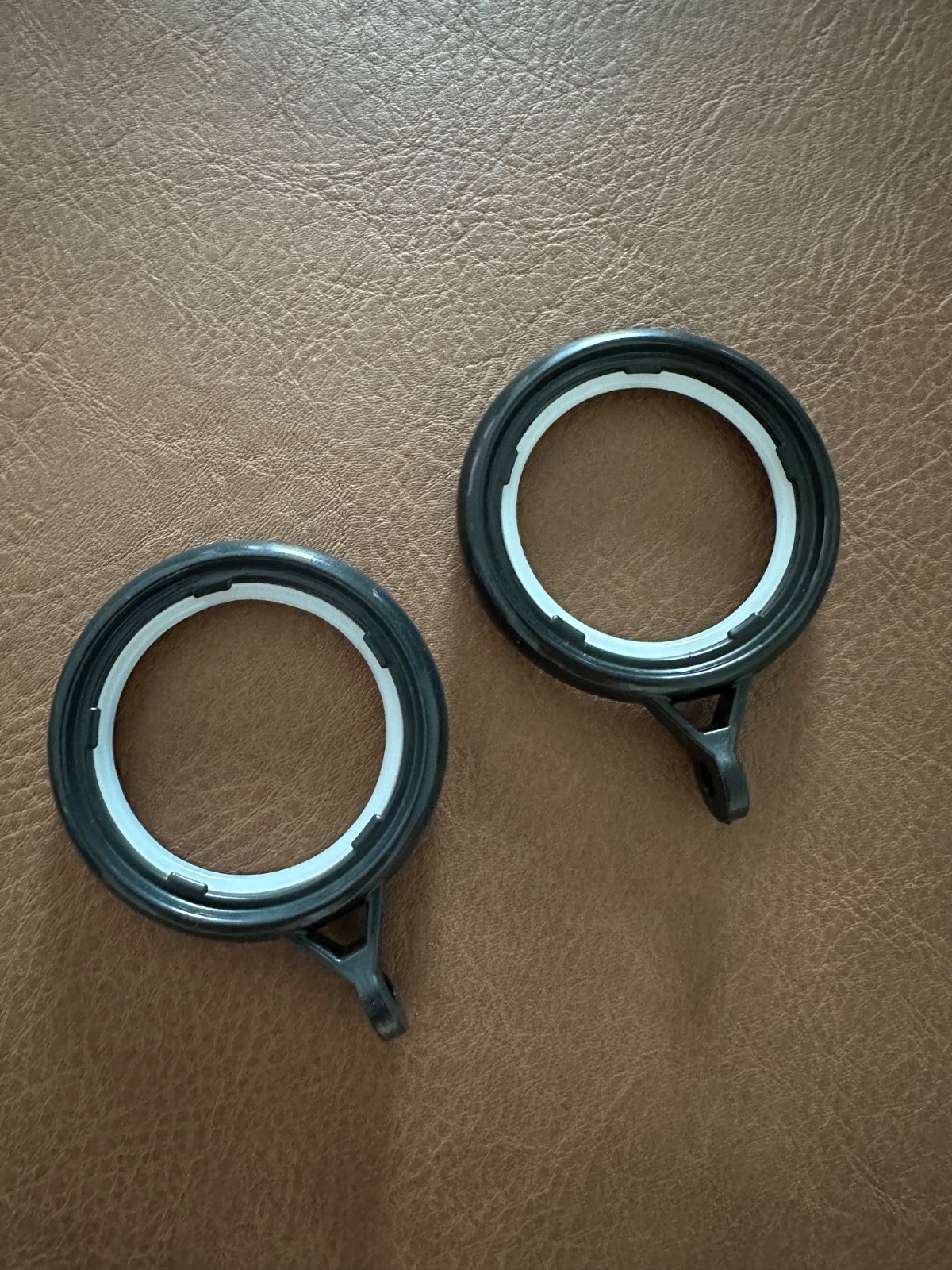 Black curtain rings easy glide with smooth quiet insert
