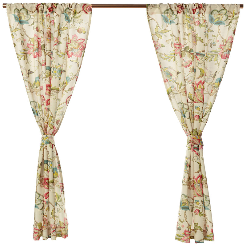Ellis Curtain Brissac Tailored Panel Pair Tiebacks 70 X 63 Red