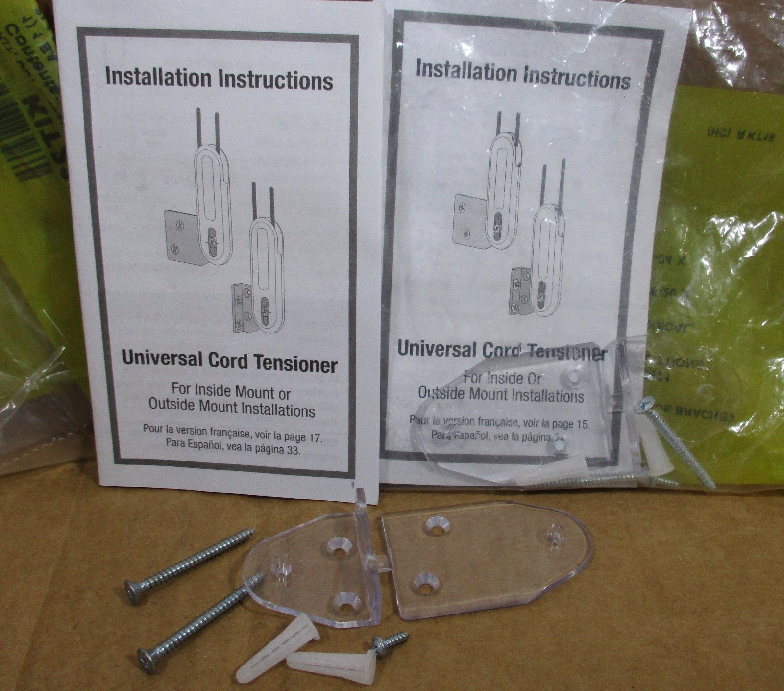Lot 2 Hunter Douglas Universal Cord Tensions Mounting Bracket For Inside Outside
