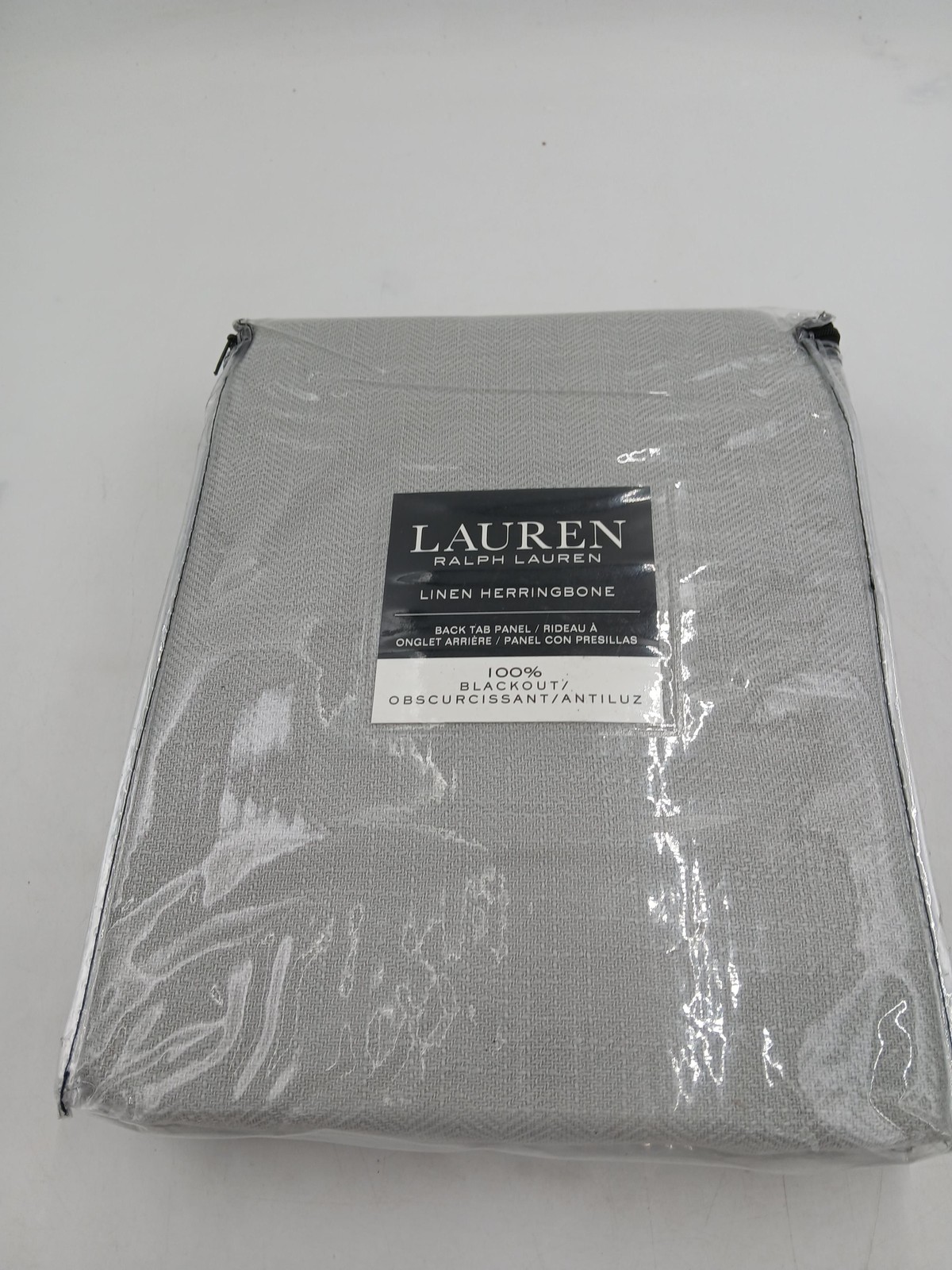 Lauren Ralph Lauren Herringbone Curtain Panel 52×84 Rod Pocket Blackout Silver