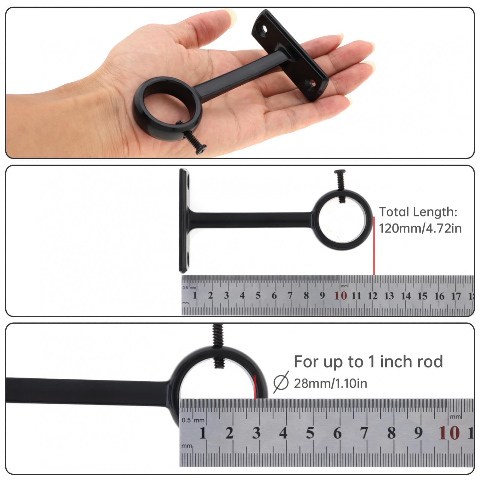 Ceiling Mount Curtain Rod Brackets 2 Pack Hooks Hangers for 1 Inch Drape Pole
