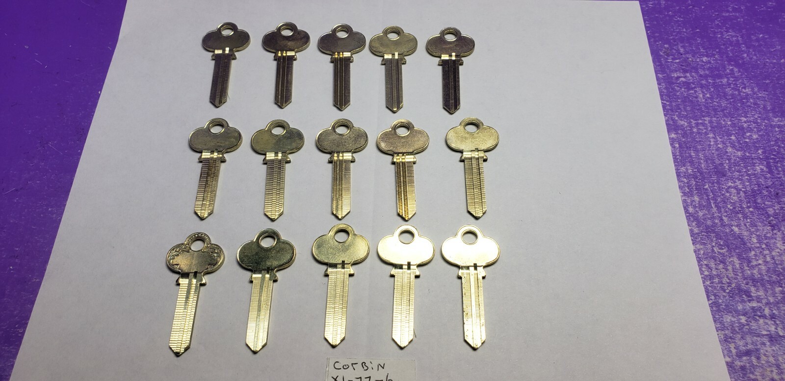 15 ASSORTED CORBIN X1-77-6 LOCKSMITH ORIGINAL CORBIN KEY BLANKS NEW OLD STOCK