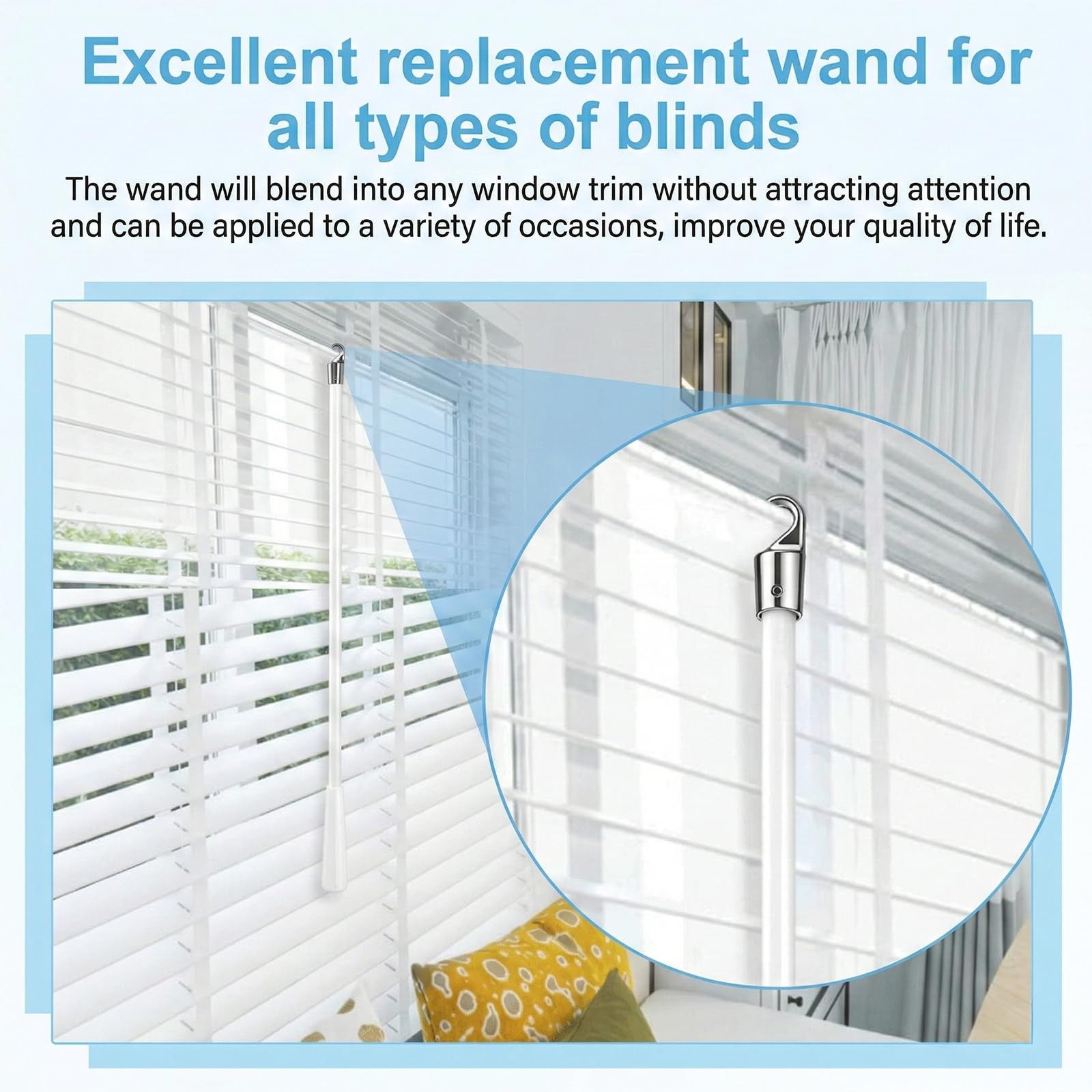 MSHHDK 2 Pcs White Blind Vertical Blinds Stick Replacement 17 Inch,