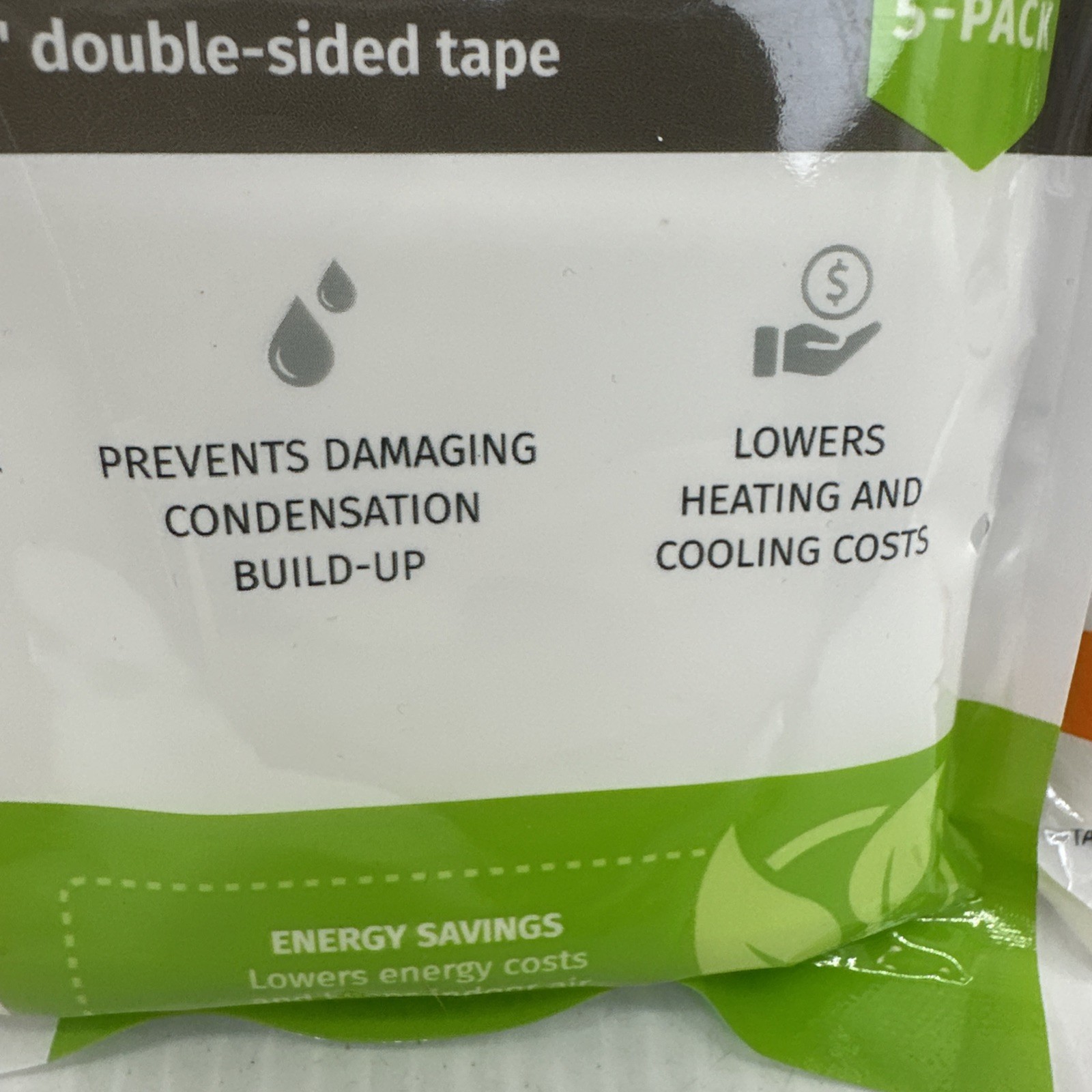 2 Packs Simply Conserve Insulating Window Film Kit Clear 5-Pack 36x60in Plastic