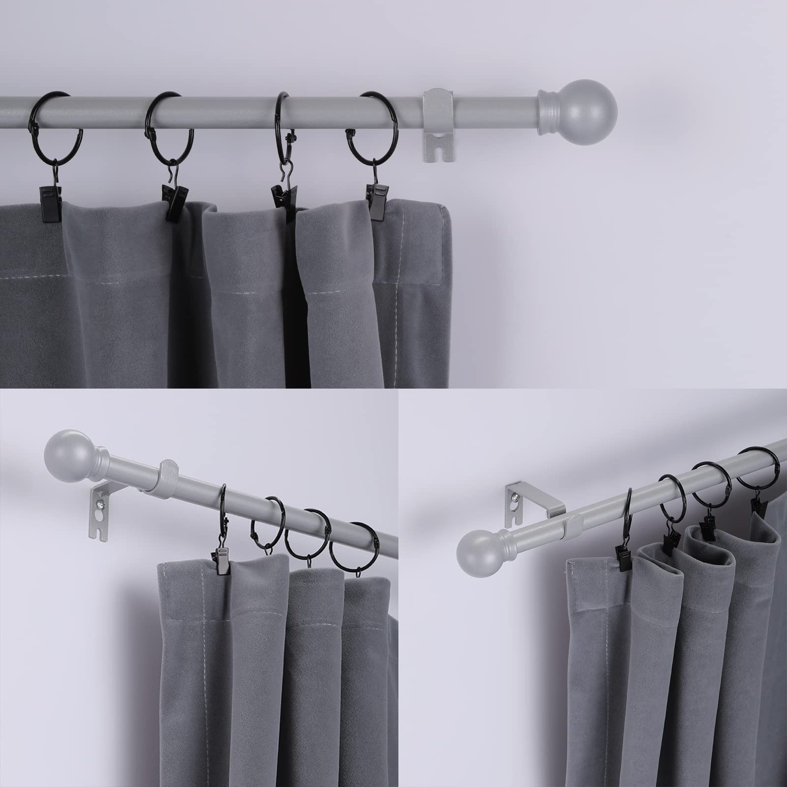 Curtain Rods 3062 Inch, 5/8″ Brushed Nickel Stainless Steel for Home Decor