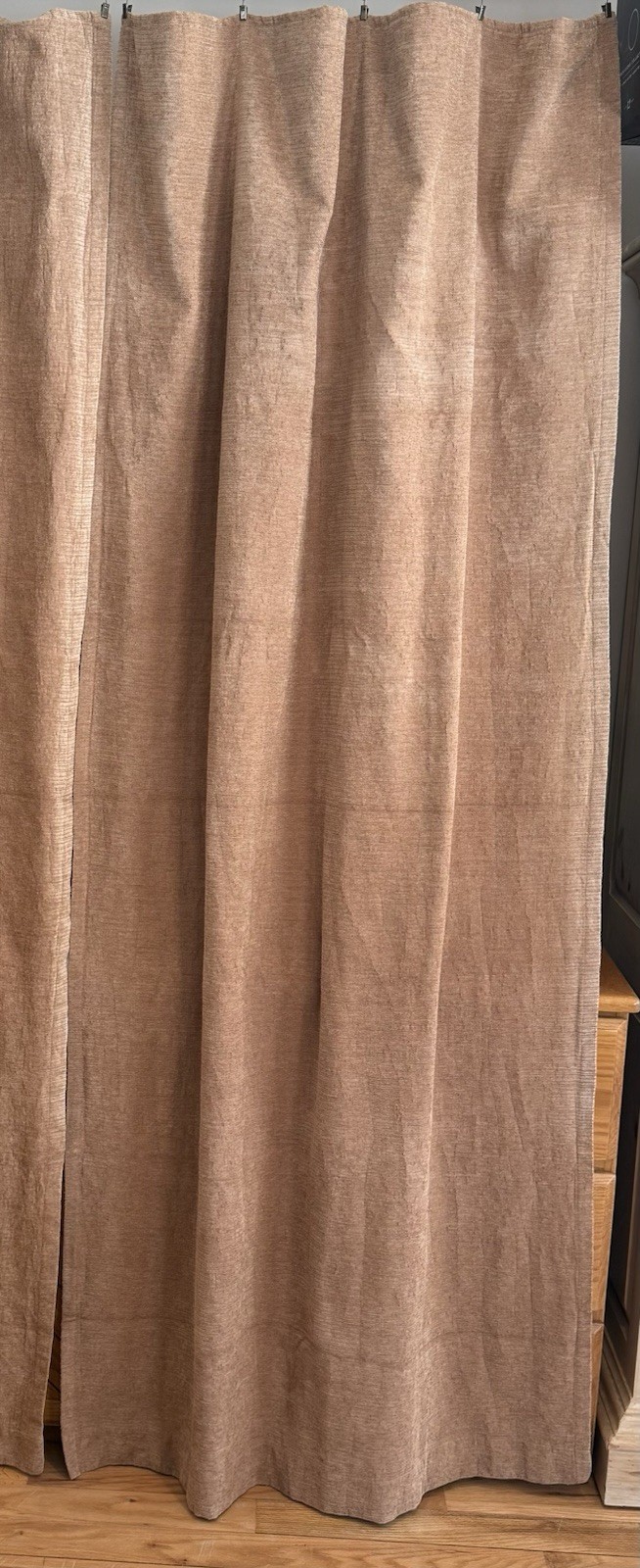 PAIR Chenille Curtain Panels-Lined-Professionally Hemmed for Clip Rings-44 x 86″