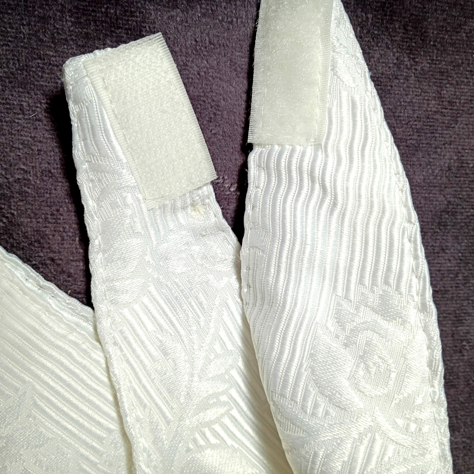 Set of 4 IKEA White Heavy Extra Long Blekviva Floral Jacquard Curtains 57×98 in