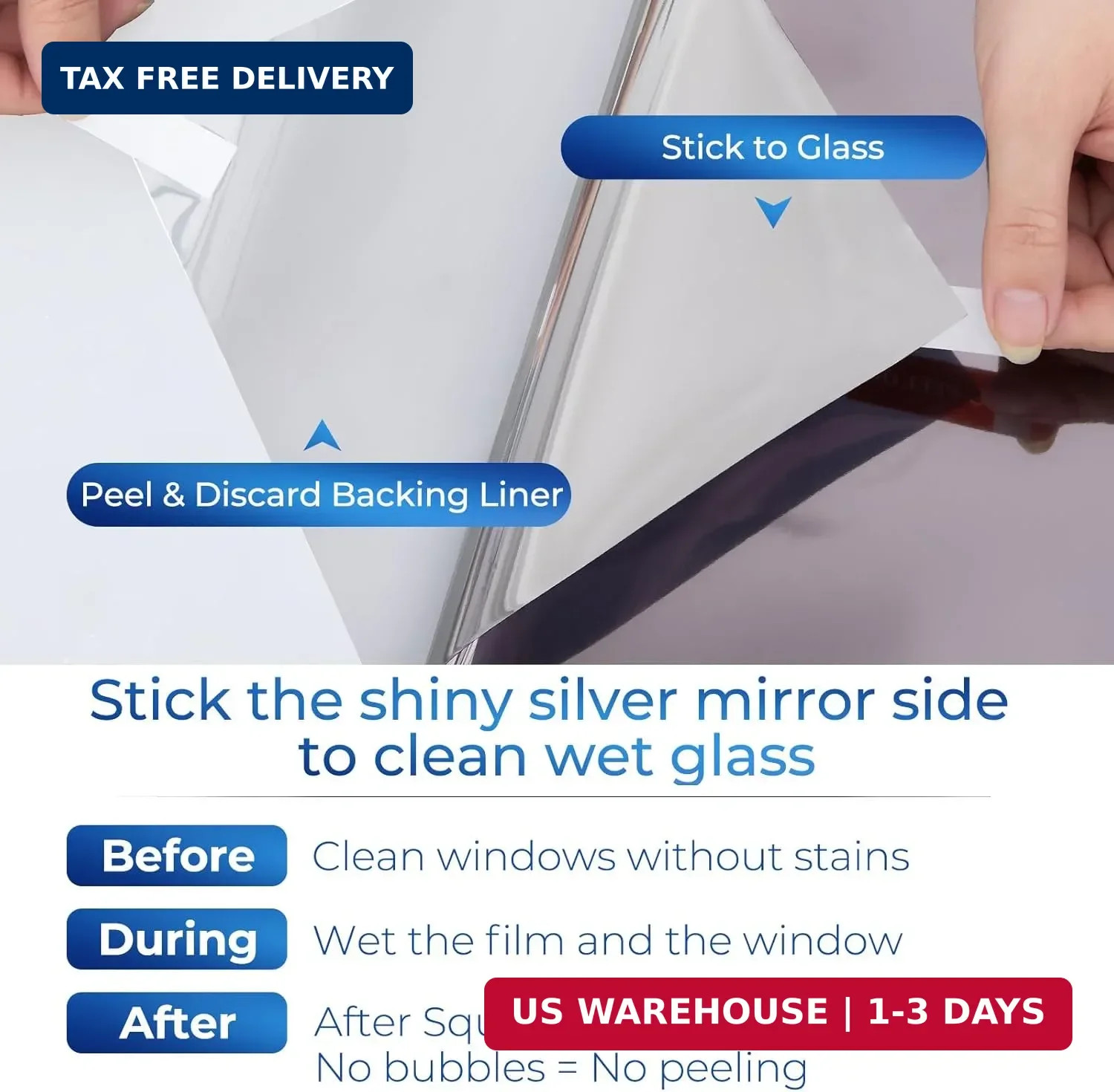 Coavas Window Privacy Film Daytime See Out Not in, 99% UV Blocking Heat Control