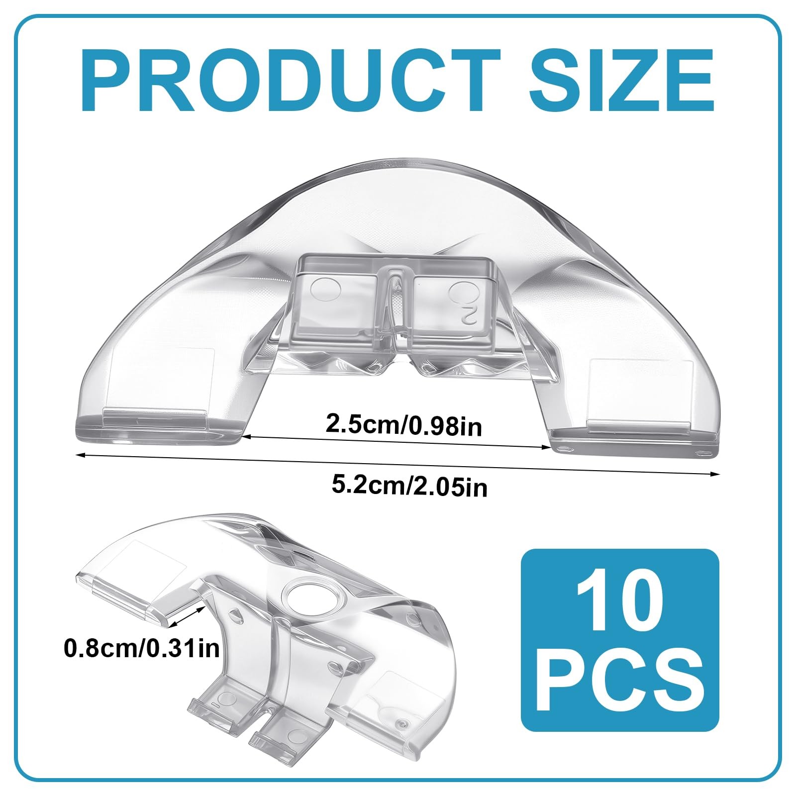 Colingmill 10 Pcs Shade Pulls Cordless 2.05 inches x 0.98 inches, Clear