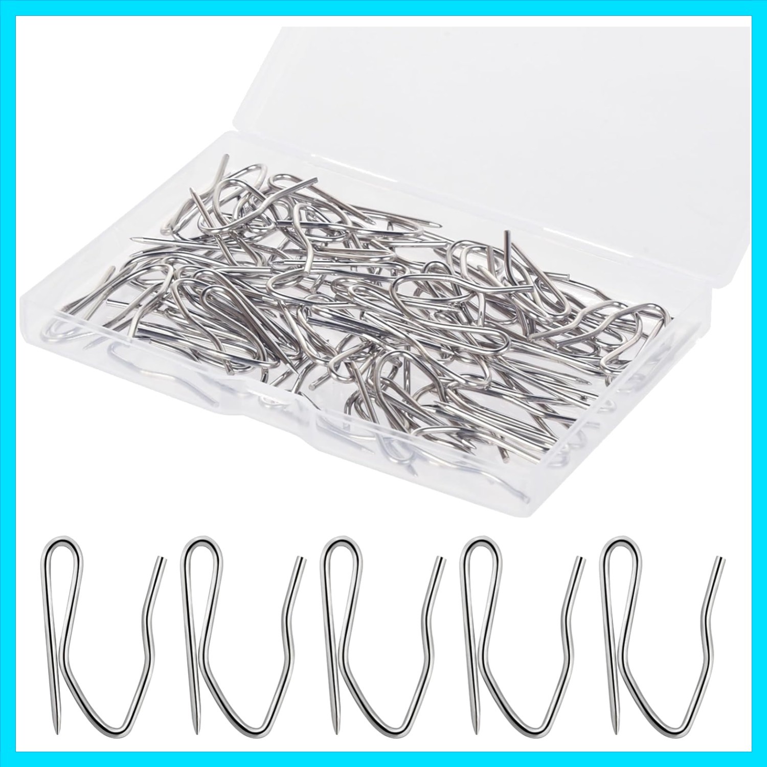 58 Pcs Rustproof Curtain Hooks – 1.2 inches Stainless Steel Nickel-Plated Off…