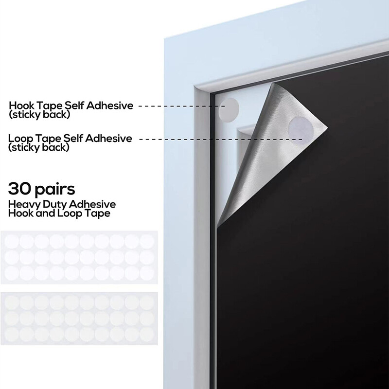 Portable Blackout Blind Window Thermal Insulated Curtains Stick On UV Proof 1M