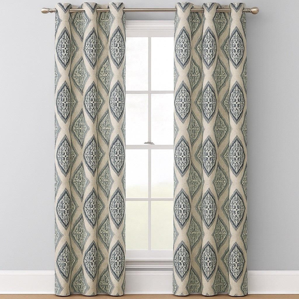 1 Natural Linen Blend Curtain Panel With Grommets 40 In x 84 in NEW