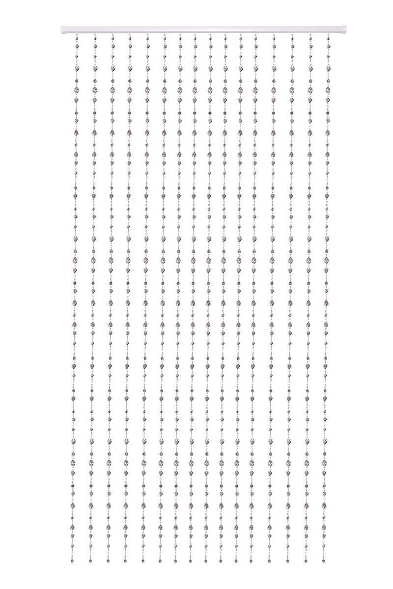 Beautiful Acrylic Beaded Curtain for Windows, Doorways Partition – Silver Twists
